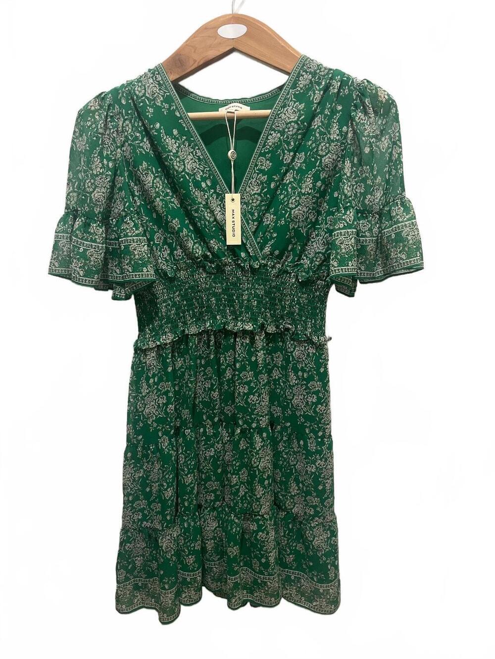 Max Studio Green Floral Mini Dress Size S